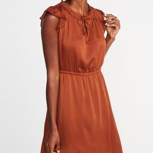 Burnt Orange Old Navy Flutter Sleeve Dress